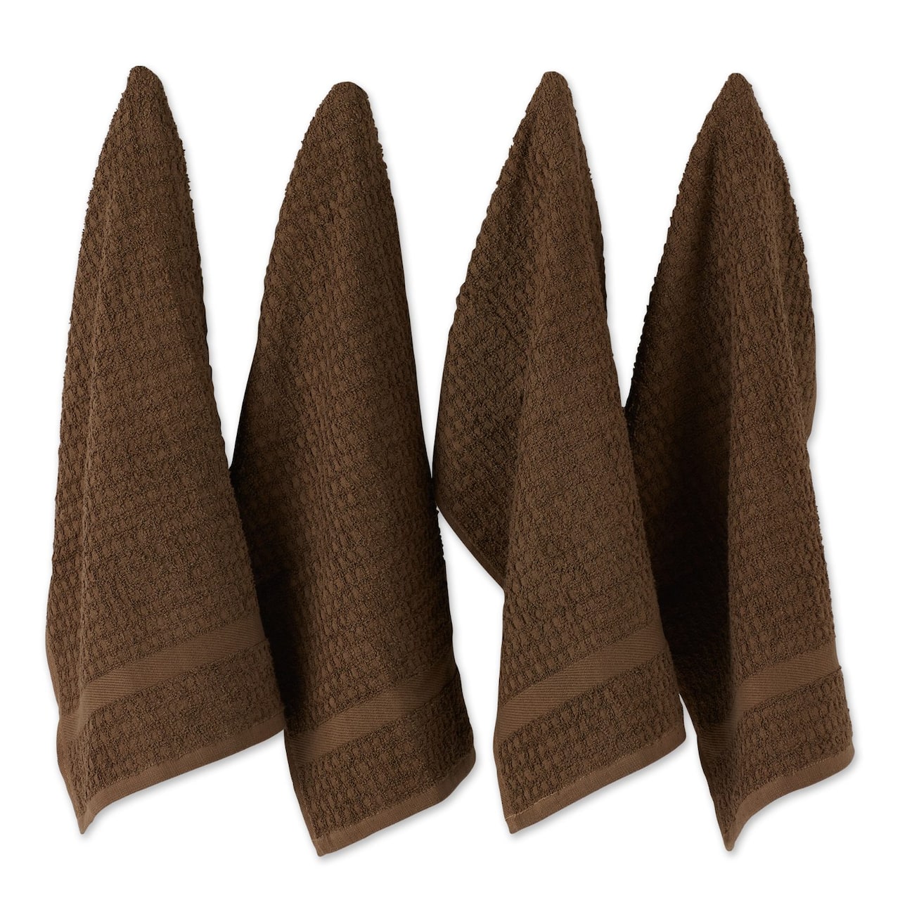DII® Solid Brown Waffle Terry Dishtowel, 4ct.